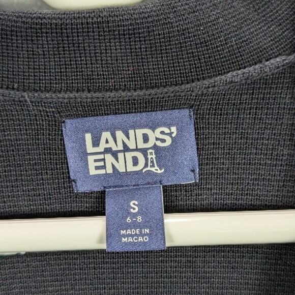 Lands End Cardigan Sweater Mens Small Faded Black Button Front Grandpa Preppy - Picture 3 of 10